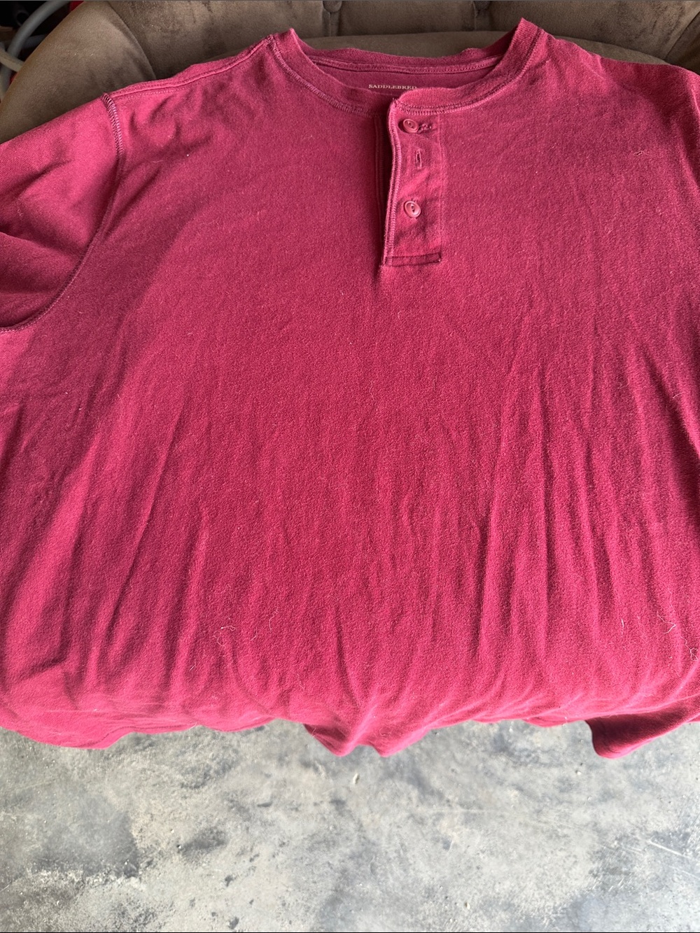 Saddlebred Raspberry Red Long-Sleeve Henley